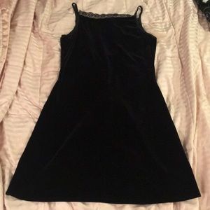 Black Velvet Vintage 90s Slip Dress